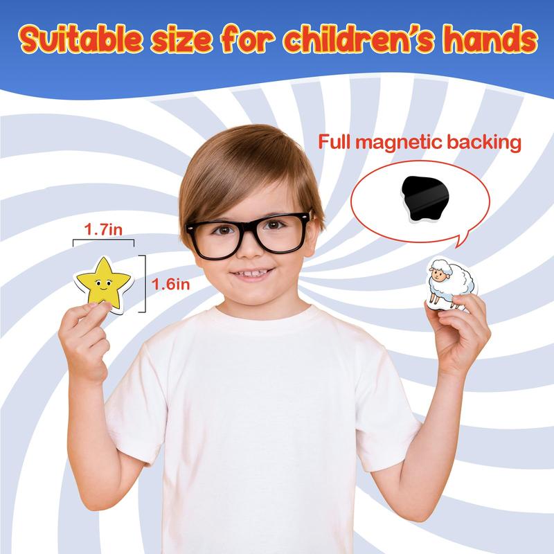 Vowel Word Games,Phonics Games,50 Magnetic Objects, Fridge Magnets,Learn to Read Spelling Reading Learning,Educational,Learning Magnetic Toys for Whiteboard