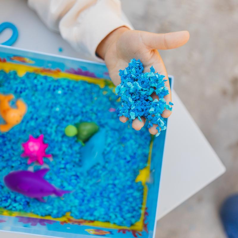 Educational Insights Playfoam Pluffle Ocean Sensory Set with 2 Colors of Playfoam Pluffle, 9 Piece Set, Ages 3+1