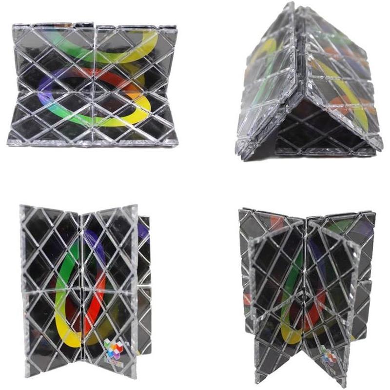 GoodPlay MoZhi LingAo 8 Panels 3 Rings Magic Folding Puzzle Cube Twisty Black