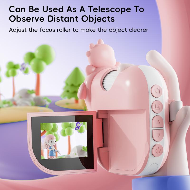 Microscope and Telescope, INSKAM 1000X Handheld Mini Children's Educational Product, Equipped with 2-inch LCD Screen, Portable and Mini, Suitable for 8-12 Years Old Children Halloween Christmas Birthday Educational Gift, Compatible with Windows, Mac OS