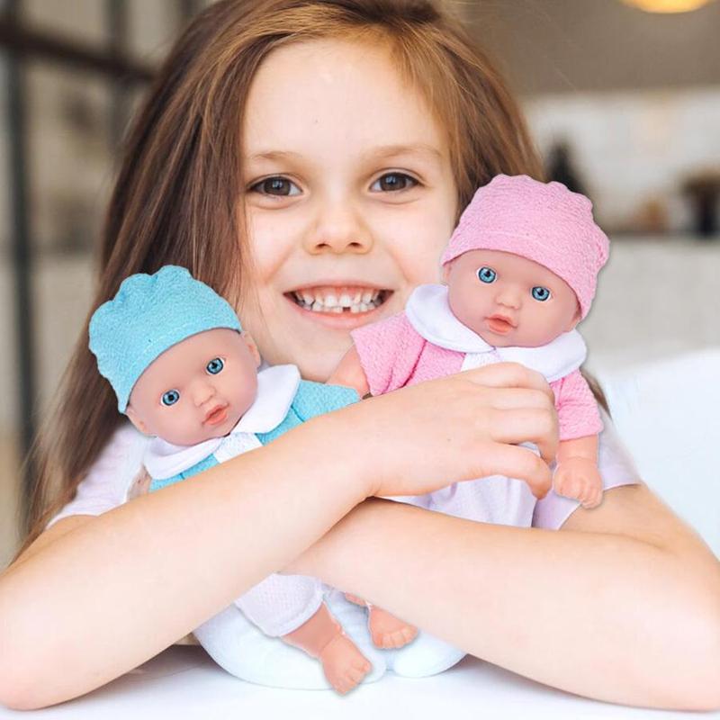 8 Inch Realistic Reborn Doll, 2 Counts set Cute Soft Body Dolls with Removable Clothes, Birthday Gift for 14+ Age