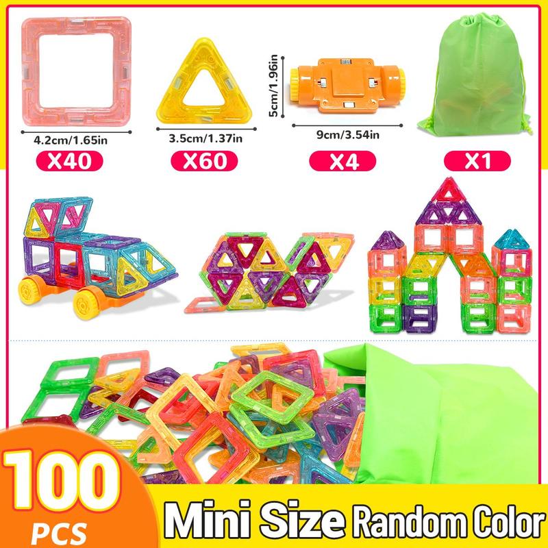 Random Color Building Blocks Set, Puzzles Stacking Blocks, Creative and Educational Construction Toys, Birthday Gifts for Boys & Girls, Christmas Stocking Filler