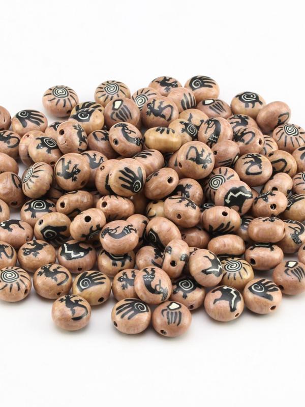 Retro Style Runes Pattern Polymer-clay Beads, Fashionable DIY Jewelry Accessories for Bracelet & Necklace, Trendy All-match & Exquisite DIY Jewelry for Birthday Gift