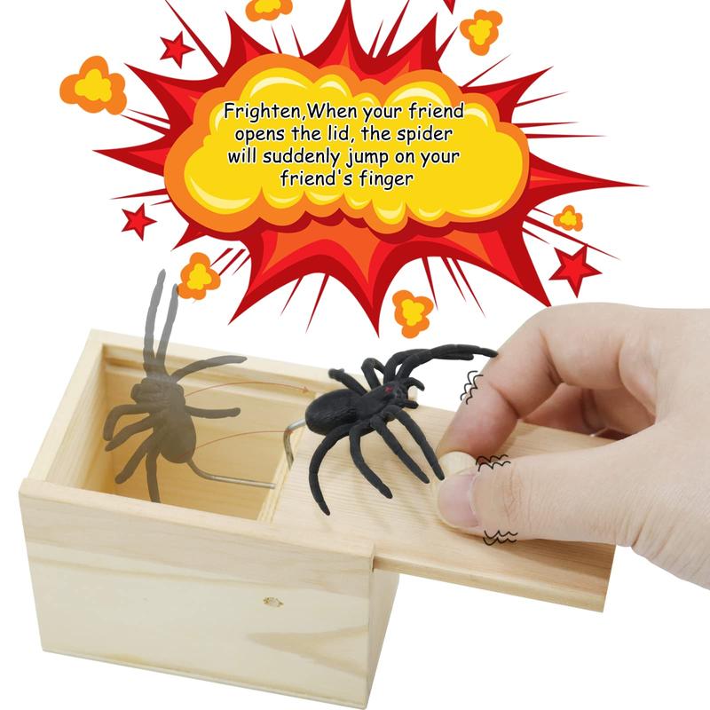 Tricky Gifts for Colleagues Or Friends,Spider Scare Prank Box, Hilarious Wooden Scare Box,Handmade Fun Surprise Joke Toy, Practical Gift Toy Spider Box Prankoy Prank for person Gag Gift & Practical Joke Toys