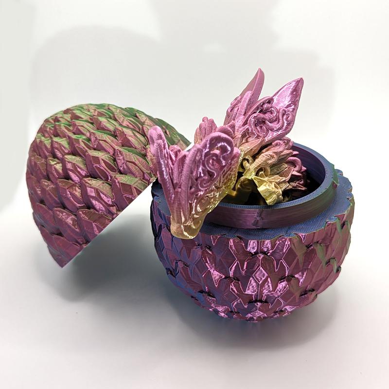 Baby Dragon Egg with Baby Dragon 3D Printed Figurine