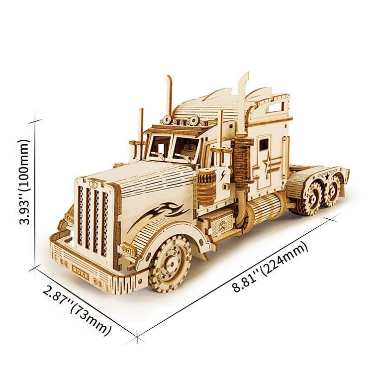 ROKR 3D Wooden Puzzle for Adults-Mechanical Car Model Kits-Brain Teaser Puzzles-Vehicle Building Kits-Unique Gift for Kids on Birthday Christmas Day(1:40 Scale)(MC502-Heavy Truck)