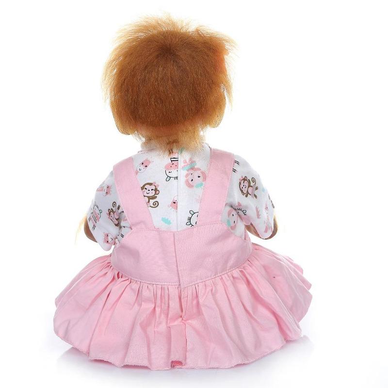 20 Inch Soft Vivid Plush Monkey Reborn Doll with Small Monkey, Pacifier, Feeding Bottle, Birth Certification, Headband, 1 Count Cute Monkey Doll, Realistic Monkey Doll, Soft Monkey Doll, Monkey Doll Toy, Birthday Gift For Kids & Adults