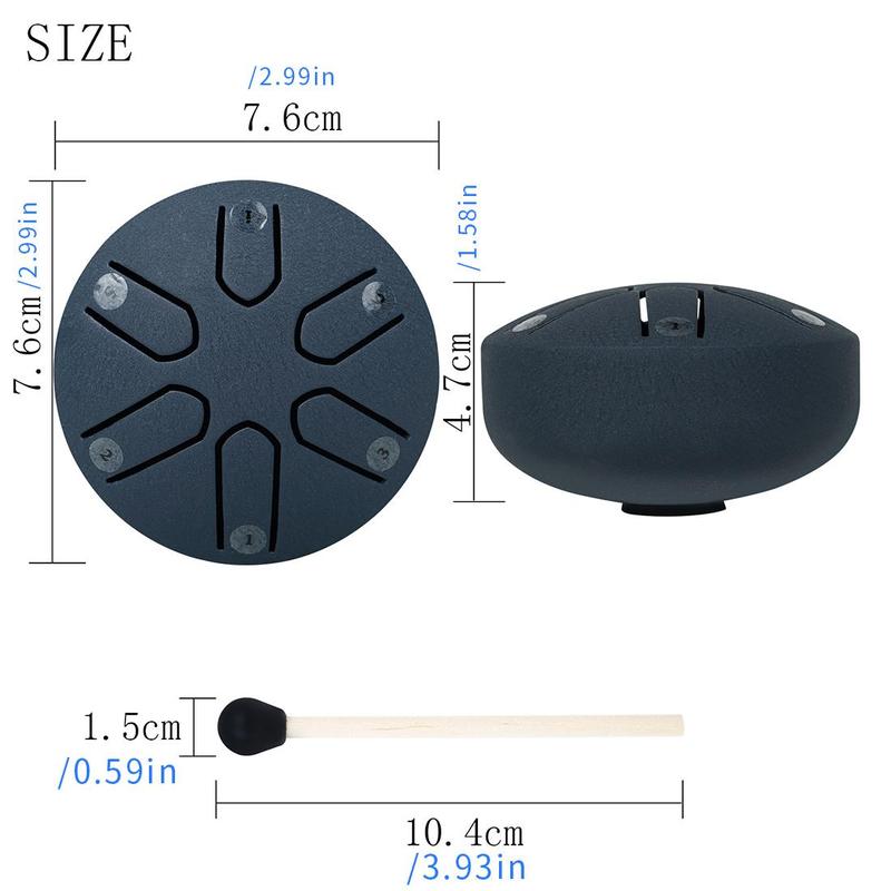 C Key Mini Steel Drum, 2 Counts set Mini Pocket Drum, Musical Instrument for Beginners, Percussion Instrument for Home & School