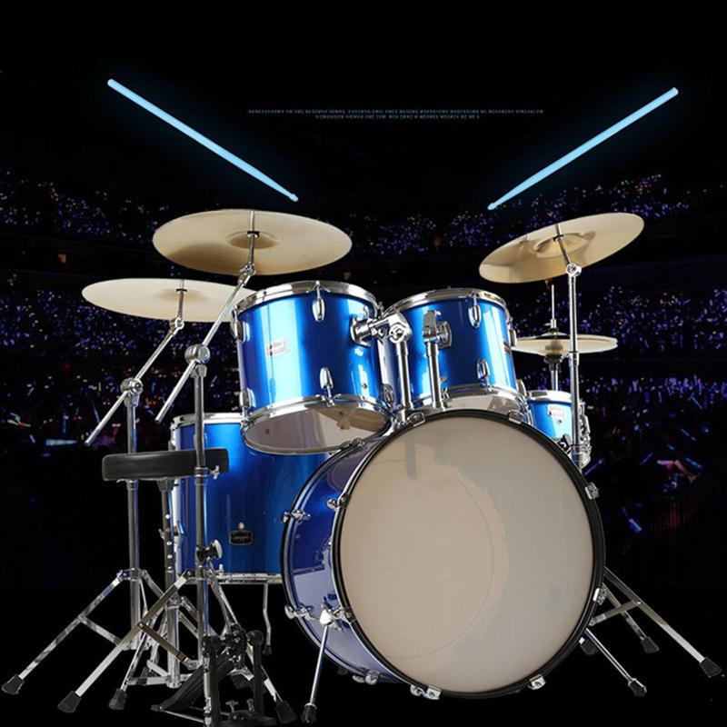 Light Up Drum Sticks 2 Pairs, 5A Luminous Light Up Drumsticks, Bright Luminous Glow in The Dark Drumsticks