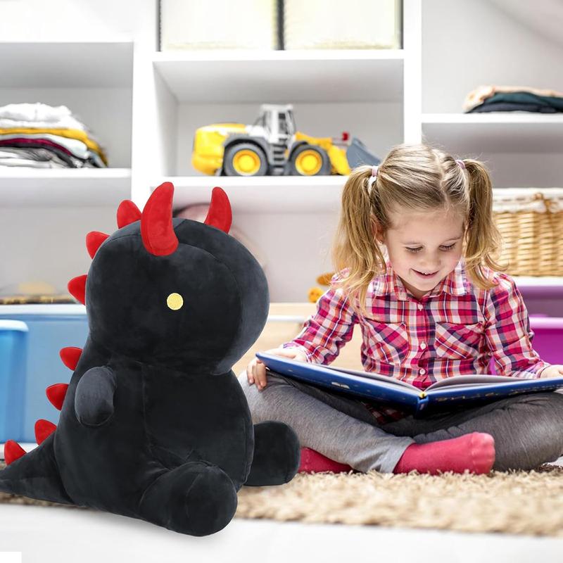 Cute Dinosaur Plush 16 inch Large Halloween Dino Stuffed Animals Plushies Toys Super Soft Dolls Birthday Gifts for Girls Boys Black