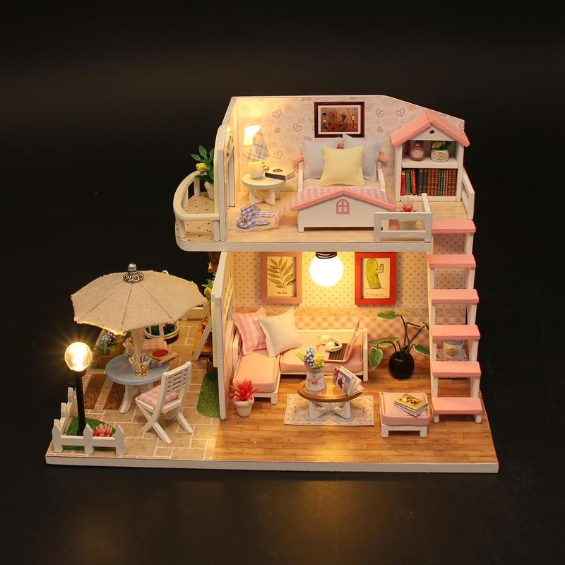 Wooden DIY Miniature House Kit Kit, 1 Box Assembly Model Kit with Furniture, 3D Puzzle, Birthday Gift for Teenagers and Adults, Home Decor Micro Model