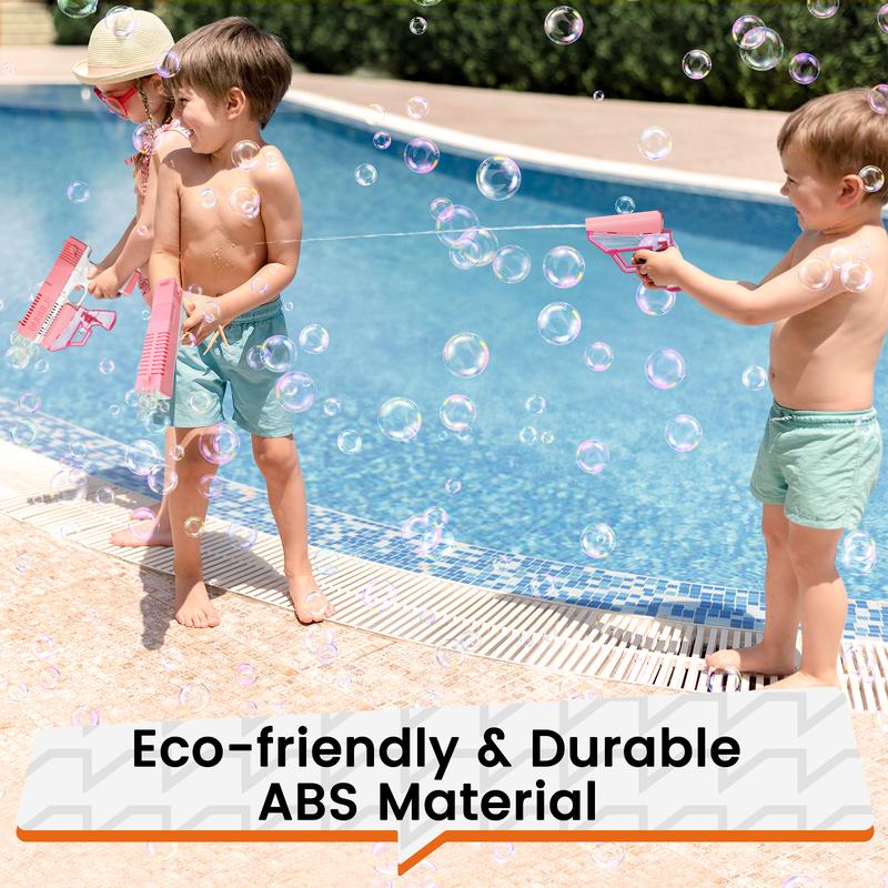 Tecnock Bubble Gun - Water Gun for Kids, 2 in 1 Bubble Machine Gun with Lights & Bubble Solution, Bubble Blaster Gun for Wedding Birthday Party, Outdoor Toys Gifts for Boys Girls (Pink),Gift for kids,Summer Toys For Kids