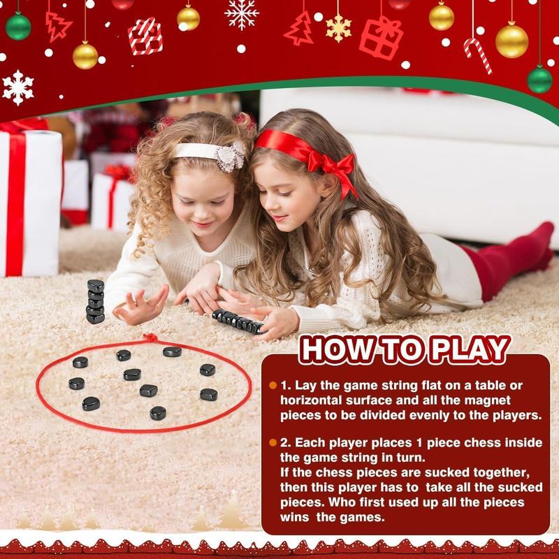 20 Pcs Christmas Magnetic Chess Game, Premium Magnetic Chess Game，Magnetic Chess,Multiplayer Magnet Board Game，Christmas Games, 1 to 4 Players, for Kids and Adults Birhtday Gifts