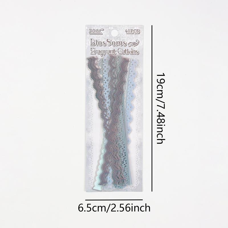 Lace Pattern Sticker, 40pcs set Waterproof Flower Bud Series Sticker, Decorative Sticker for Scrapbook, Diary Decoration, Gift Decoration