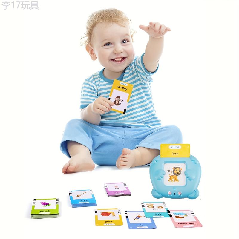 510 224pcs Talking Flash Cards for Kids, Sight Words Learning Toys, Pocket Vocabulary Educational Games, Blue & Pink Plastic, Christmas Gift