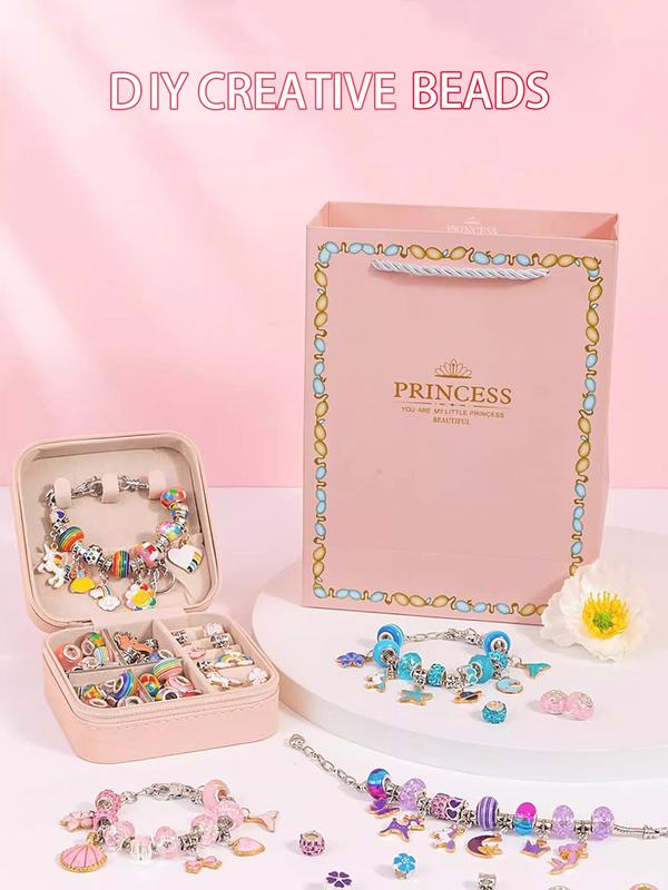 Princess Themed Beads & Charms & Accessories Set, Jewelry Making Kit for Bracelet Necklace Earrings, DIY Jewelry Making Supplies for Teenager