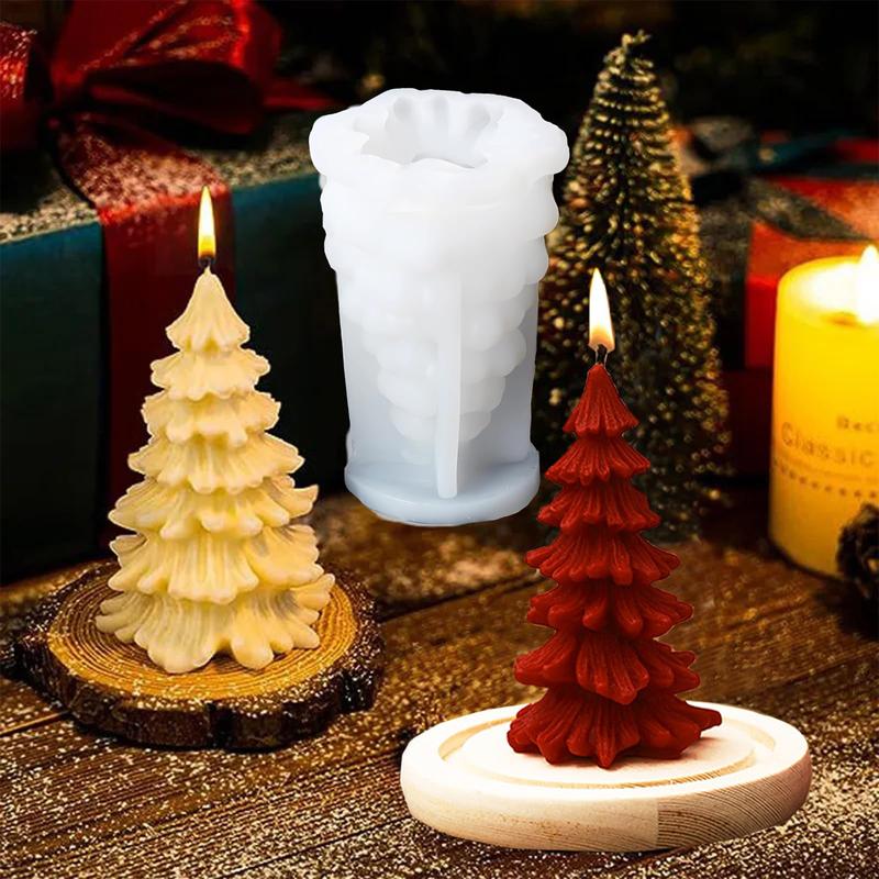 Christmas Tree Candle Molds 3D Christmas Silicone Molds for DIY Candle Soap,Epoxy Resin,Chocolates Cake Decorations Home Decor