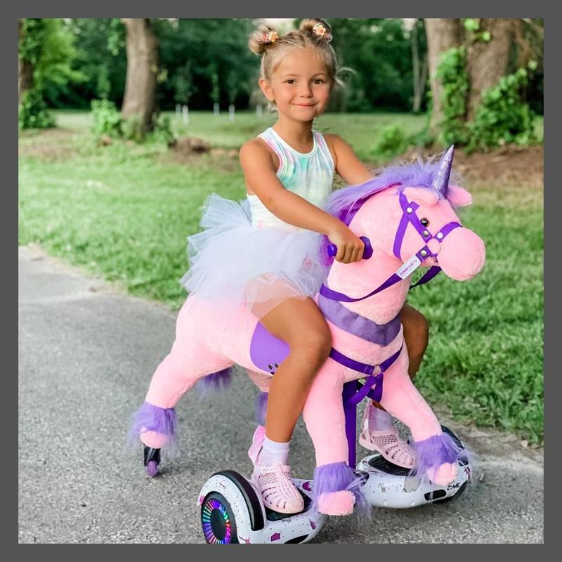 Power Pony Princess Powered Rideable Pony Ride-On for Girls Kids LED 3-Speed