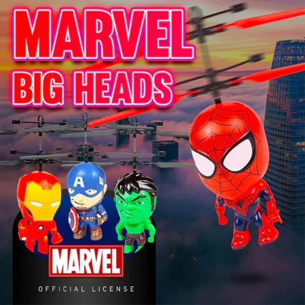 Marvel Big Head Remote Control Flying Helicopter Figures