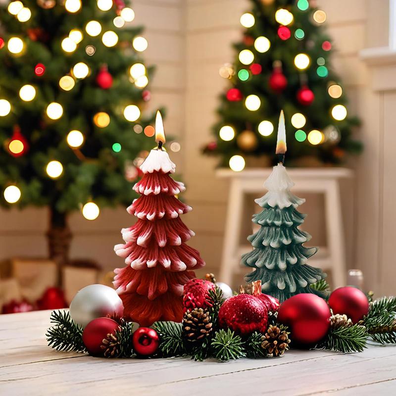 Christmas Tree Candle Molds 3D Christmas Silicone Molds for DIY Candle Soap,Epoxy Resin,Chocolates Cake Decorations Home Decor