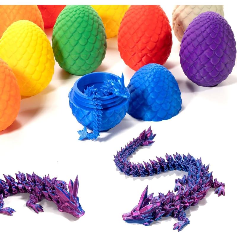 Dragon Egg 12-inch dragon toy 3D printed dragon toy, 3D printed dragon egg with hinged dragon, toy for boys and girls, Easter gift