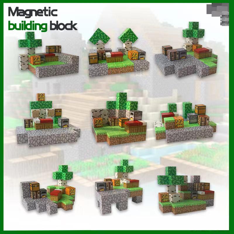 Magnetic Blocks - Build Mine Magnet World Magic Portal Set, Magnetic Tiles Building Blocks Toddler Toys STEM Sensory Creative Kids Games for 3+,