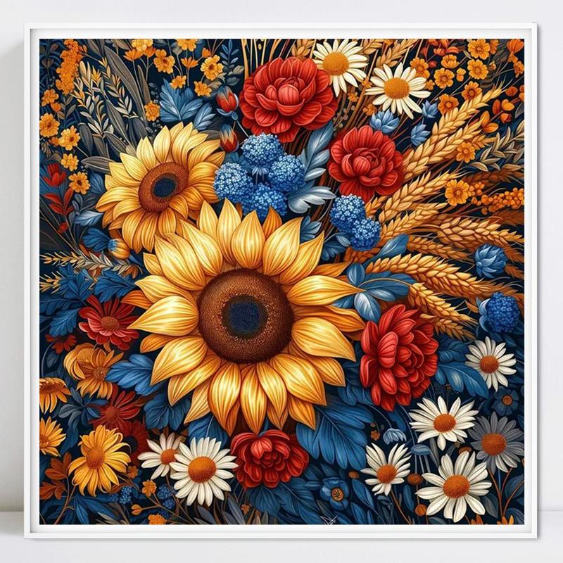 Sunflower Pattern Diamond Arts Colorful Painting Kit without Frame, DIY Diamond Decorative Art Picture for Beginner, Wall Art Decoration for Home