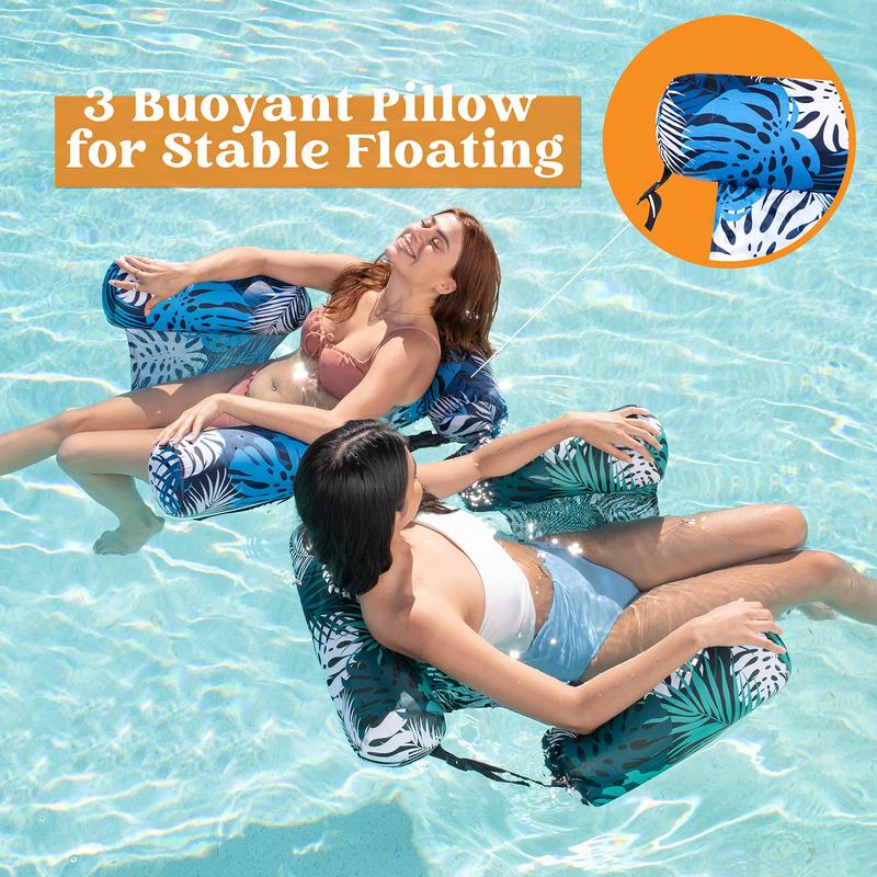  Sloosh 1 Pcs 2 Pcs Inflatable Pool Lounge Chairs, Blow up Pool Noodles Floats for Adults
