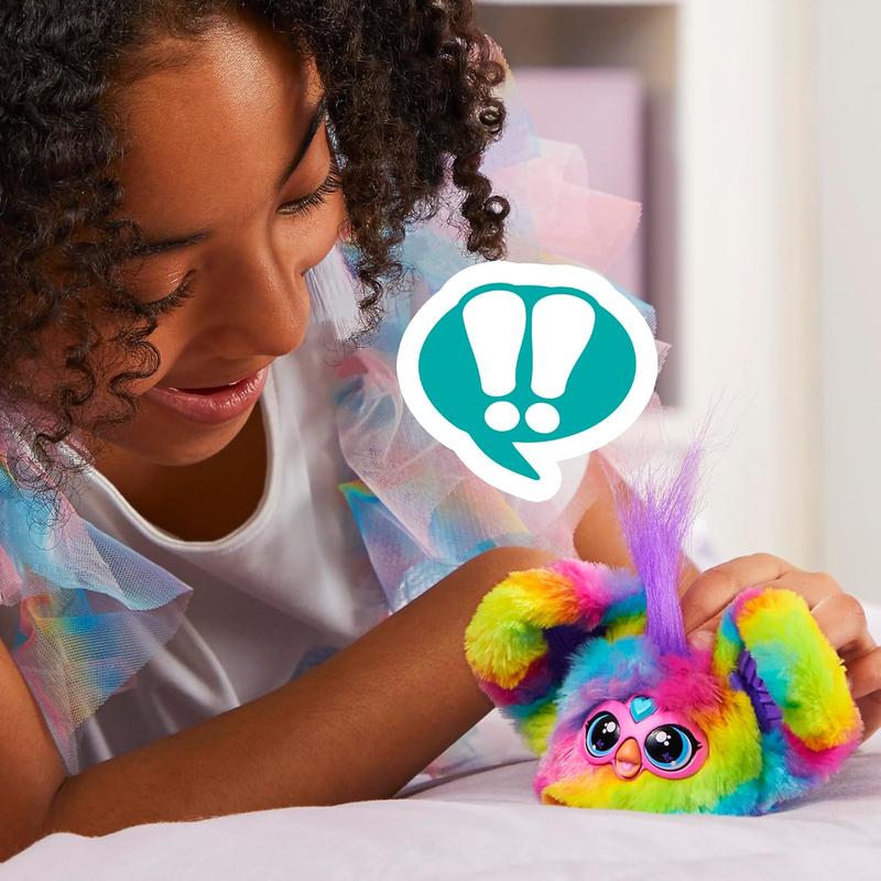 Furby Furblets Ray-Vee Mini Friend, 45+ Sounds, Electronica Music, Speaks Only Furbish, Electronic Plush Toys for Girls & Boys, Interactive Pets, Rainbow, 6+