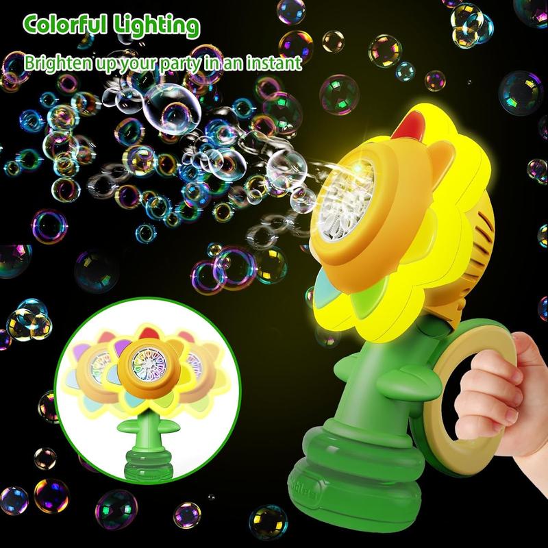 Halloween Sunflower Children's Automatic Bubble Machine Sunflower Night Light Bath Bubble Machine Toy