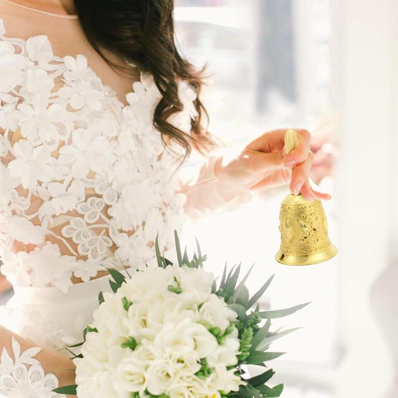 Brass Hand Bell, Traditional Call Bell For Wedding Party, Hand-played Musical Instrument For Kids and Adults