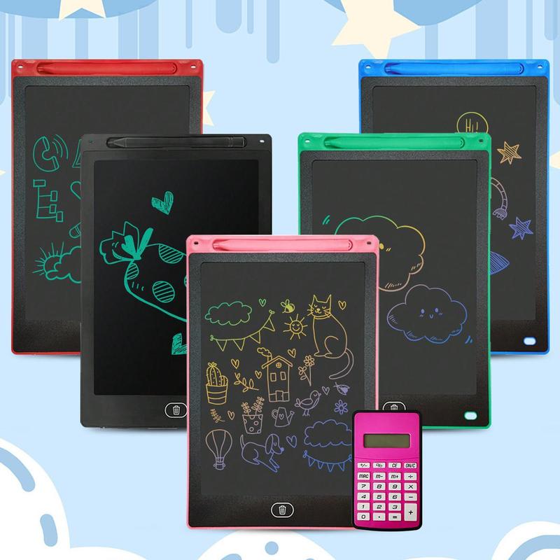 12-Inch LCD Writing Board with Calculator, Battery Required LCD Intelligent Electronic Graffiti Board, Handwriting Board, Drawing Board, Stocking Fillers Gift