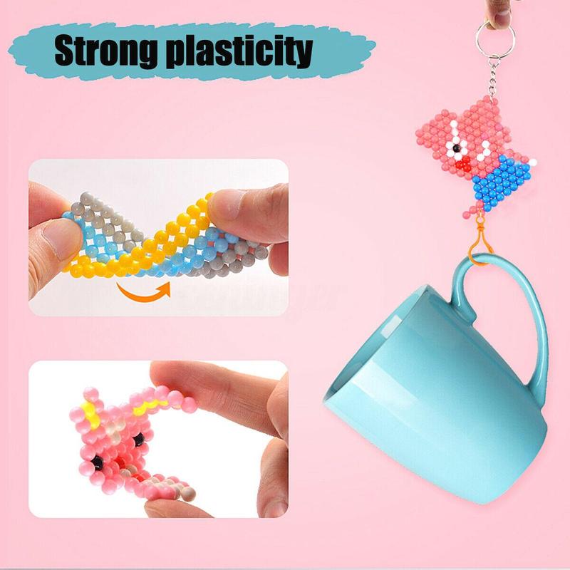DIY Mini Bead Puzzle Children Educational Toy, 1 Set Creative 3D Handmade Bead Puzzle Build Kit Toys, Birthday Holiday Gift for Children