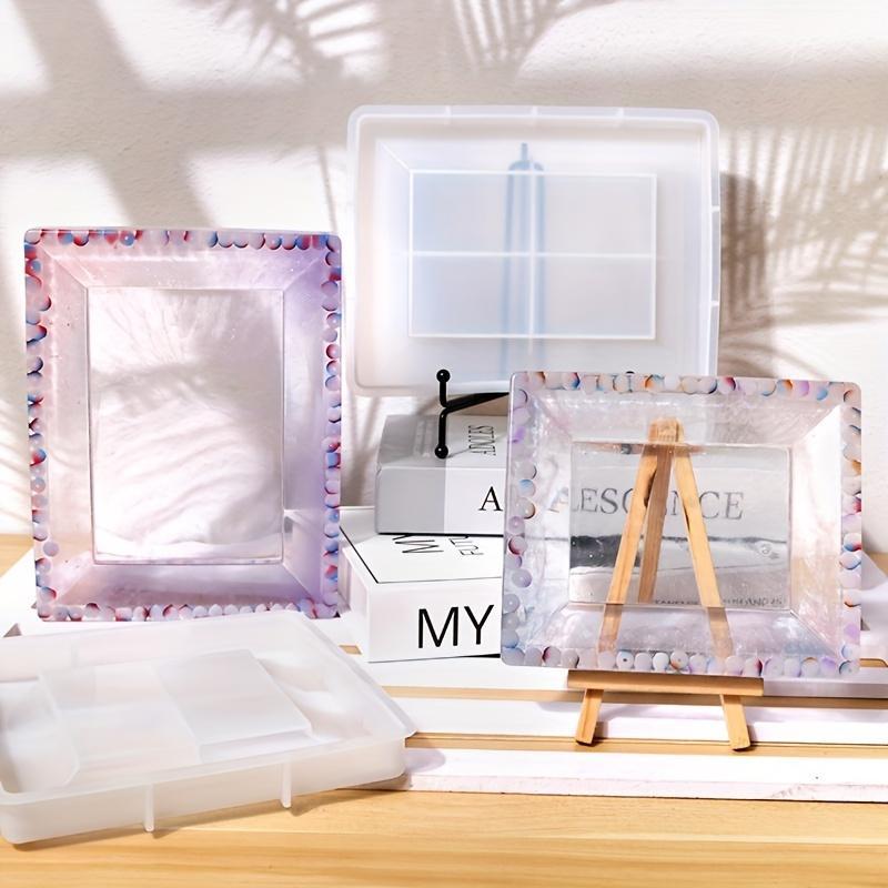 Large Square Photo Frame Silicone Mold, 1 Count DIY Candle & Soap Making Mold, Professional Display Stand Silicone Mold for Home Decor, Christmas Gift