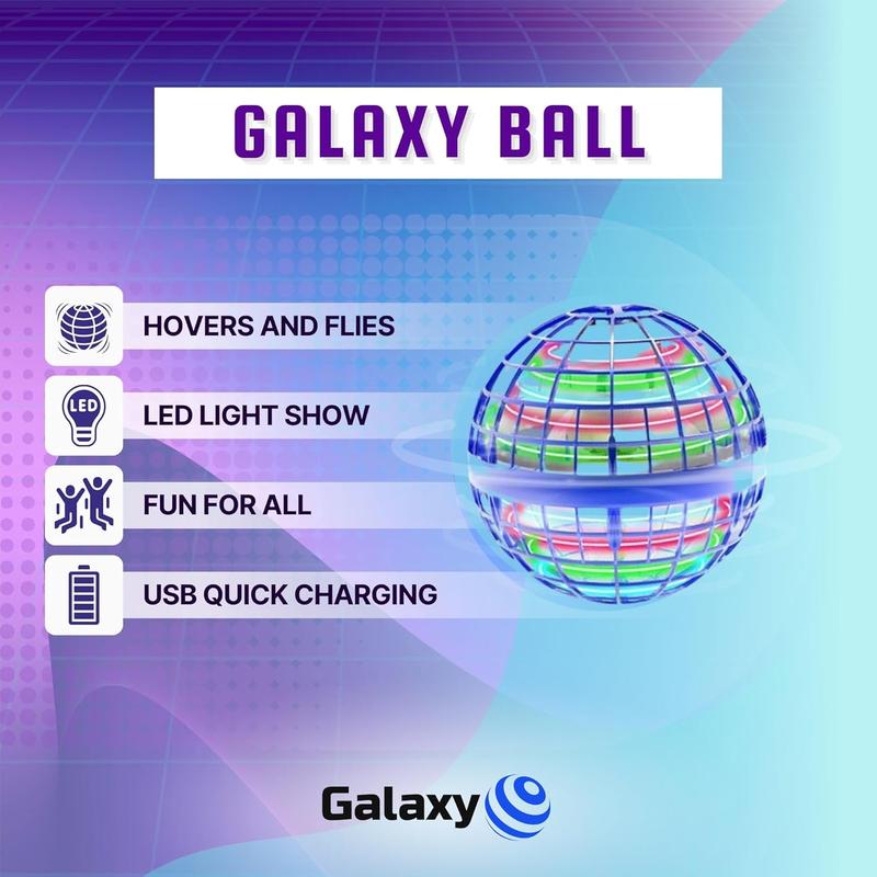 Flying Orb Ball with Dazzling Lights, Magic Hover Spinner, Cool Boomerang Drone, Floating Cosmic Globe, Kids Outdoor Toys, for Boys Girls