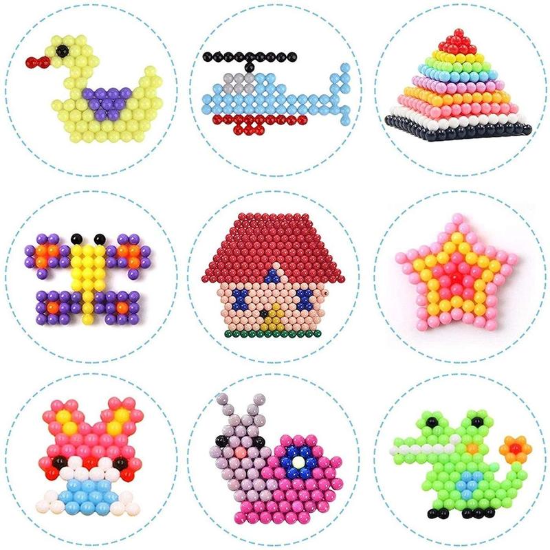 DIY Mini Bead Puzzle Children Educational Toy, 1 Set Creative 3D Handmade Bead Puzzle Build Kit Toys, Birthday Holiday Gift for Children