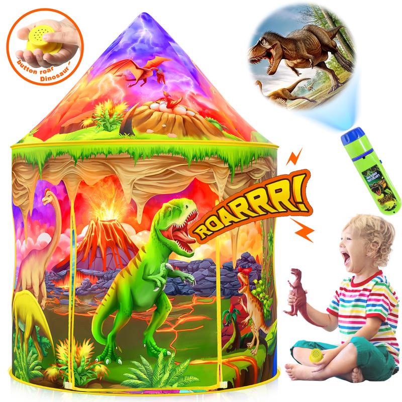 Dinosaur Play Tent 4-8 Year, Pop-up Adventure Tent Toys Indoor Outdoor indoor tent house