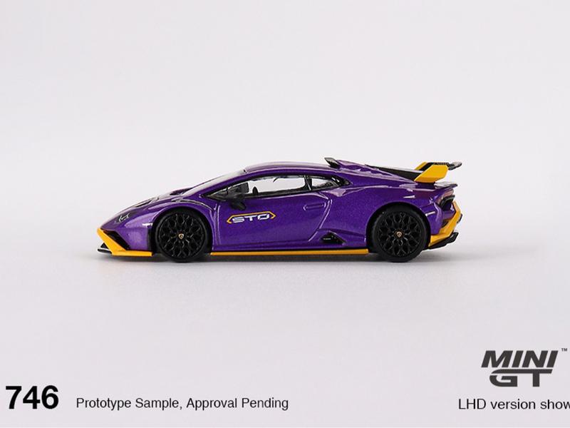 1:64 Mini GT Lamborghini Huracán STO (Viola Pasifae Purple) Diecast Model Car MGT00746