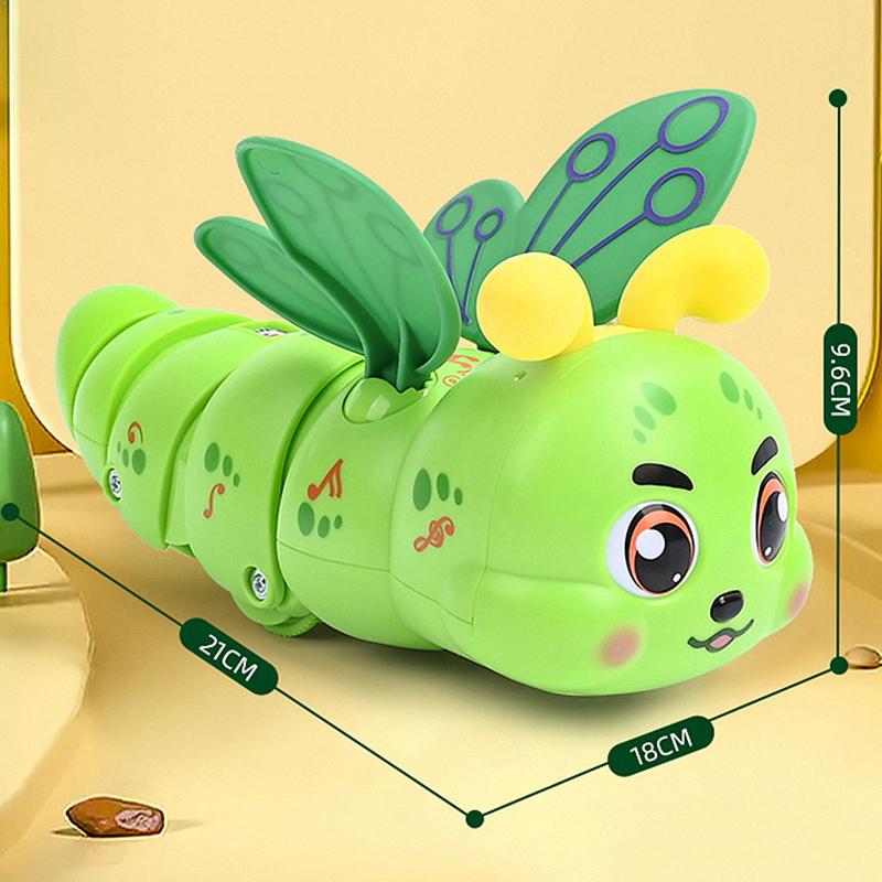Stunt Caterpillar Toys With Music and Light 360 Degree Rotating Caterpillar crawling  toys