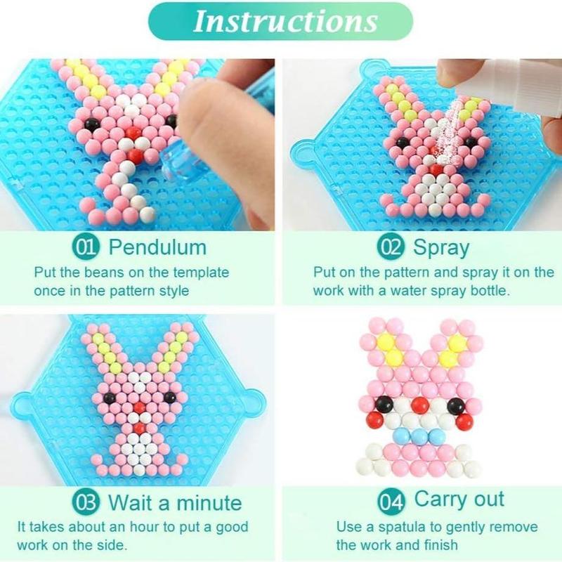 DIY Mini Bead Puzzle Children Educational Toy, 1 Set Creative 3D Handmade Bead Puzzle Build Kit Toys, Birthday Holiday Gift for Children