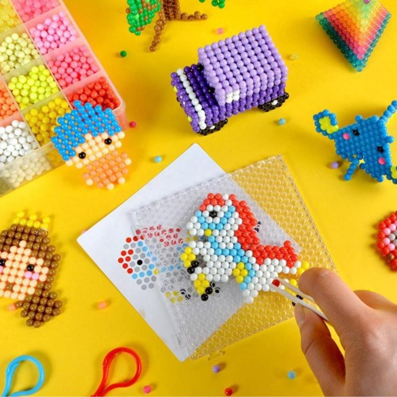 DIY Mini Bead Puzzle Children Educational Toy, 1 Set Creative 3D Handmade Bead Puzzle Build Kit Toys, Birthday Holiday Gift for Children