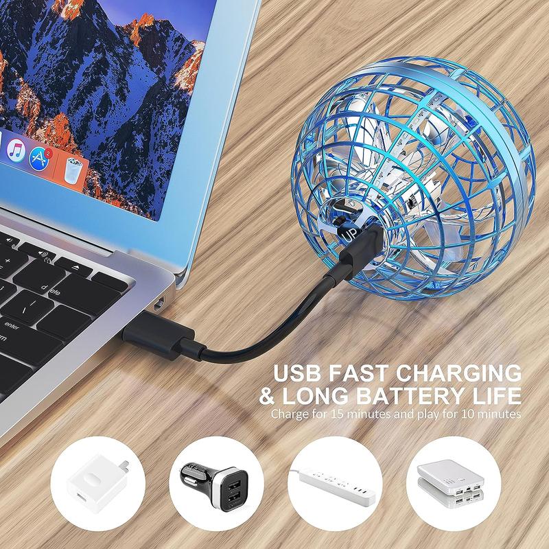 Flying Orb Ball Toys for Kids Hand Drone Orbit Indoor Outdoor Flying Spinner Mini