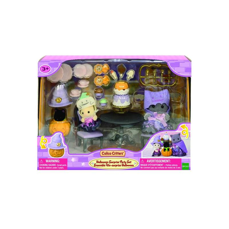 Calico Critters Halloween Surprise Party Set, Dollhouse Playset with Figures and Accessories