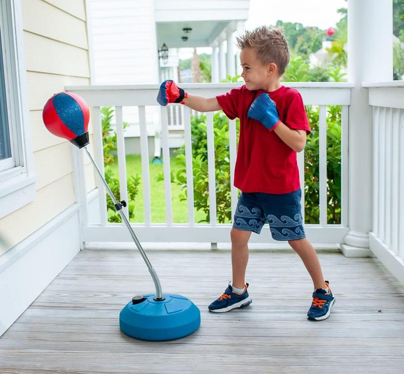 Punching Bag for Kids, Reflex Boxing Bag with Stand - Kids Boxing Set Includes Kids Boxing Gloves - Height Adjustable, Gifts Idea for Boys and Girls Ages 3-8 Years Old