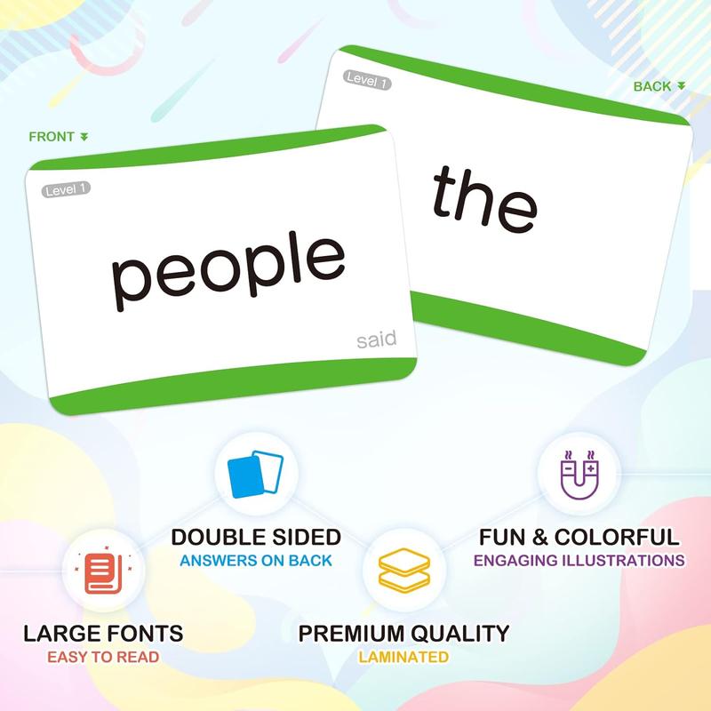 600 Sight Words Flash Cards, Dolch & Fry High Frequency Flash Cards for Kindergarten Homeschool Supplies, Games for s Pre-K, 1st, 2nd, 3rd Grade