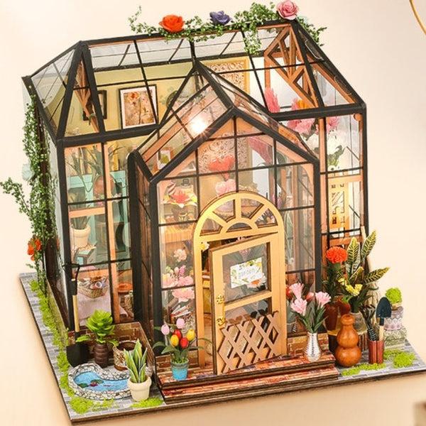 Create Your Own Flower Oasis with DIY Miniature Jenny Greenhouse - Wooden Dollhouse Kit - Doll Houses & Playsets