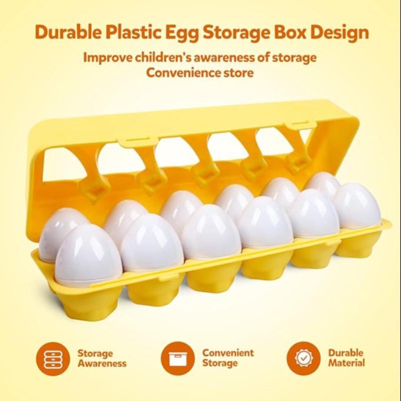 Egg Sensory Toy, Colors and Shapes Sorter Puzzle, 1 Set Early Education Toys for Color & Shape Learning Recognizing & Matching, Sensory Preschool Cognition Toys