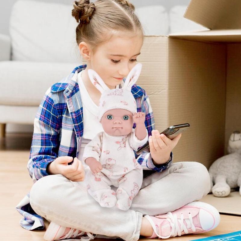 Rabbit Ear Design Doll with Clothes, 3 Counts set Cute Doll with Hat & Bodysuit, Doll Accessories for Girls, Dolls for Kids