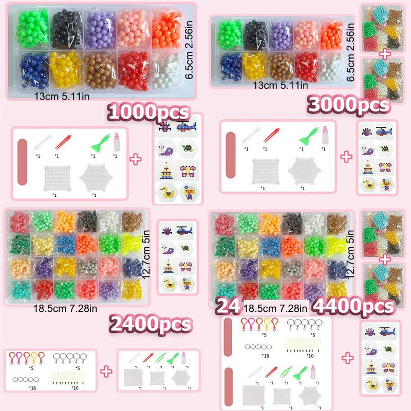 DIY Mini Bead Puzzle Children Educational Toy, 1 Set Creative 3D Handmade Bead Puzzle Build Kit Toys, Birthday Holiday Gift for Children