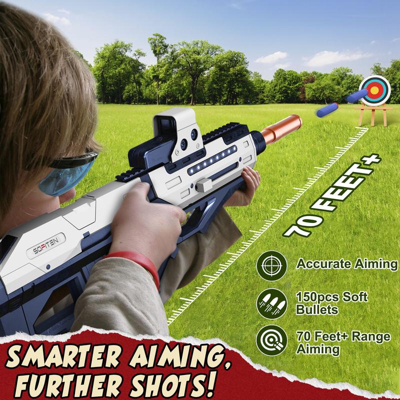 SOFITEN - Phasr N Toy TRAP Automatic Sniper Rifle with Tactical Vest Kit, 120 darts, Scope for 8+ – Patented Design with Modular Battery, Enhanced Speed, Long Battery Life,nerf, Ideal for Blackfriday, Christmas gift, Birthdays gift idea